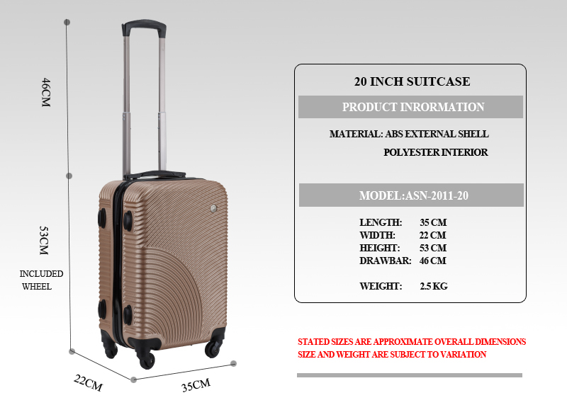 20 luggage size in cm